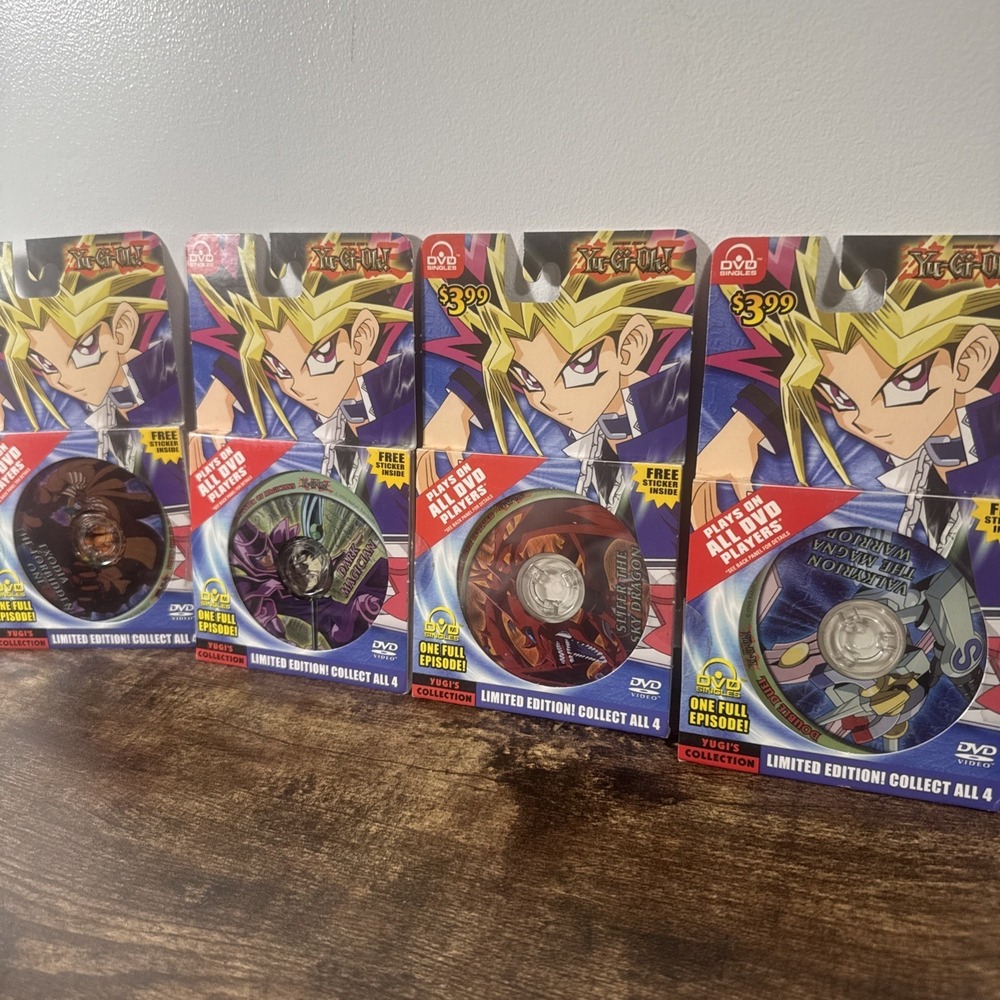 1996 RARE Yu-Gi-Oh Dvd Singles Limited Edition Set Of All 4 With Stickers